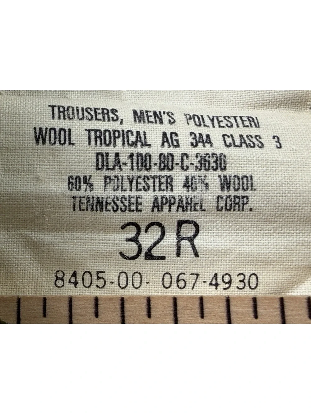 Men's Polyester Wool Tropical Trousers 32R